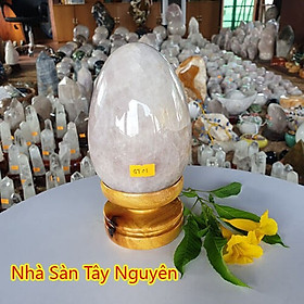 Mua Đá thạch anh hồng tự nhiên hình quả trứng tạo năng lượng dương  khử tia ác xạ QT03 nặng 2.2kg kích thước 18.5x9(cm) – vật phẩm phong thủy may mắn