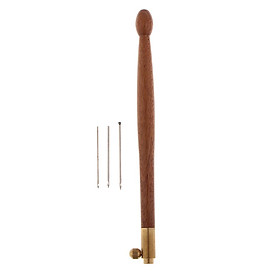 Wood Handle Tambour Crochet Hook 3 Needles Embroidery Tool