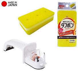 Mua Combo mút rửa xoong nồi 2 mặt thô/mịn Ohe cao cấp + dụng cụ mài dao cầm tay - made in Japan