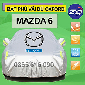 Bạt trùm xe ô tô MAZDA6 vải dù oxford cao cấp áo trùm che phủ xe hơi, bạc phủ oto xe hơi 5 chỗ Mazda 6