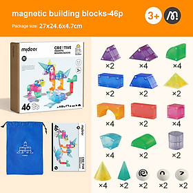 Đồ chơi xếp hình nam châm ánh sáng hình khối - Mideer Creative Magnetic Building Blocks - Dành cho bé từ 3 tuổi