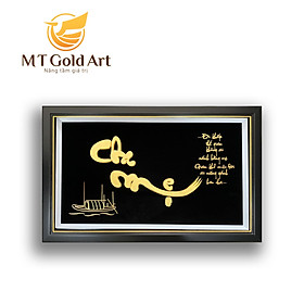 Tranh chữ cha mẹ dát vàng 24k(40×65 cm) MT Gold Art- Hàng chính hãng, trang trí nhà cửa, phòng làm việc, quà tặng sếp, đối tác, khách hàng, tân gia, khai trương