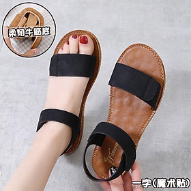 Sandal quai Ngang nữ chuẩn kiểu Hàn Quốc - quai dán siêu chắc chắn, tiện lợi, lên chân cực đẹp