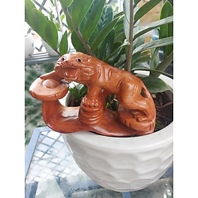 Mua Tượng con Hổ bằng gỗ hương nguyên khối ngang19 cm