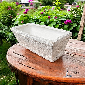 Chậu Gốm Chữ Nhật Trồng Cây Sân Thượng - Chậu Trồng Cây Trong Nhà 50x25x20cm