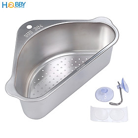 Mua Rổ treo góc chậu rửa chén đa năng Inox 304 Hobby Home Decor KGC1 - kèm sticker và keo dán tiện dụng