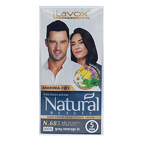 Nhuộm Phủ Bạc Cao Cấp Siêu Dưỡng,Tự Nhiên - Lavox 40 ML - N.683-Natural Brown-Nâu tự nhiên