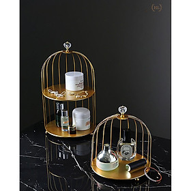 Mua Khay bánh  khay để trang sức  mỹ phẩm hợp kim mạ vàng lồng chim | LỒNG CHIM DECOR HỢP KIM ĐỂ BÀN