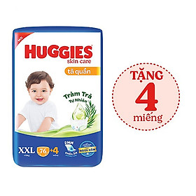 Tã/bỉm quần HUGGIES SKINCARE MEGA JUMBO size XXL 76+4 miếng