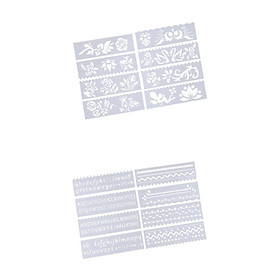 16pcs Journal Drawing Template Stencils Set Scrapbooking DIY Card
