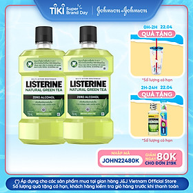 Bộ 2 Nước Súc Miệng Ngừa Sâu Răng Listerine Natural Green Tea 750ml x2 chai