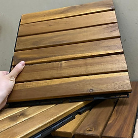 Mua Sàn gỗ ban công loại 6 nan (30x30x2.5cm)  decor nhà cửa  gỗ keo xuất khẩu