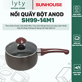 Mua  Hàng Chính Hãng  Nồi quánh quấy bột Anod SUNHOUSE SH99-14M1- Kích thước 14 cm - Không dùng trên bếp từ - Nồi nấu bột chất lượng an toàn cho bé