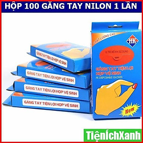 Mua Hộp 100 găng tay nilong Tiện Ích Xanh dùng 1 lần làm bếp tiện dụng