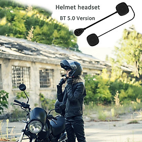 2x Motorcycle Helmet Wirless Bluetooth 5.0 Headset W/ Sponge Microphone
