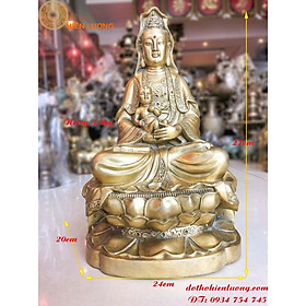 Mua Tượng Đồng Quan Âm Tống Tử Cao 27cm - Đồ Thờ Cúng