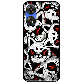 Ốp lưng dành cho Oppo Reno 8T 4G - Reno 8T 5G - Reno 10 5G - Reno 10 Pro 5G - Mèo Trắng Đỏ Dữ - Hàng Chính Hãng