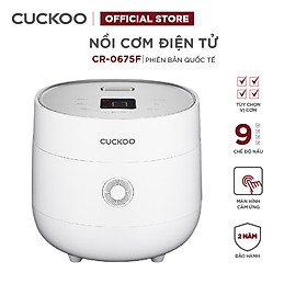 Nồi cơm điện tử Cuckoo 1.08L CR-0675F - Tùy chọn 3 vị cơm, 9 chế độ nấu tích hợp, chế độ tự động làm sạch - Hàng chính hãng