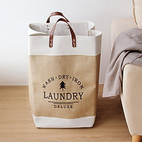 Mua Giỏ túi SmileBox vải bố đựng quần áo phong cách Châu Âu đựng đồ chơi đa năng giỏ giặt laundry loại to lớn có quai xách sang trọng