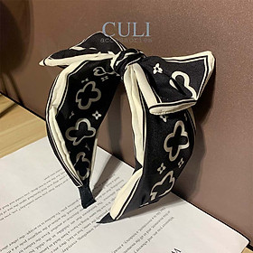 Băng đô cài tóc, Bờm cài tóc cao cấp họa tiết phối nơ xinh xắn cho nữ, style Hàn Quốc - Culi accessories