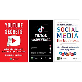 COMBO SÁCH Tiktok Marketing+ Lập kế hoạch kinh doanh trên mạng xã hội+ Kiếm Tiền Từ Youtube