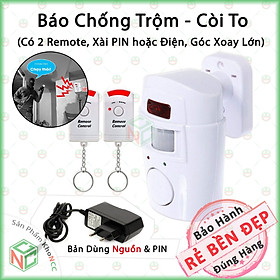 Mua  An Toàn  Hệ Thống Báo Động An Ninh Chống Trộm KhoNCC Hàng Chính Hãng - Cảm Biến Hồng Ngoại Chuyển Động Không Dây Có 02 Remote Điều Khiển Từ Xa - NQT-BCHHN (Màu trắng)