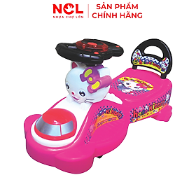 Xe lắc đại Nhựa Chợ Lớn hình Con Hổ - Con Bò - Con Gấu - Kittin - Xe Hơi (Có nhạc)