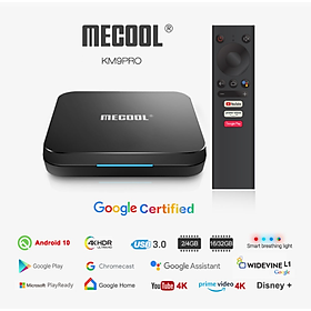 Tvbox SmartTV MECOOL Android 10 điều khiển giọng nói GoVoice Assistant - Hàng nhập khẩu