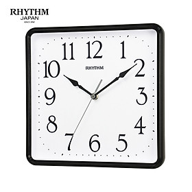 Đồng hồ treo tường Nhật Bản Rhythm CMG597NR02- Kt 25.2 x 25.2 x 4.3cm, 500g Vỏ nhựa. Dùng Pin.