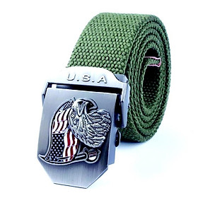Thắt lưng vải dù mặt khoá U.S.A- vải dù canvas phong cách lính