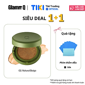 Phấn nước trang điểm che phủ kiềm dầu thuần chay GLAMRR Q VEGAN SUPER COVER CUSHION (1 lõi x 15g) by Gilaa