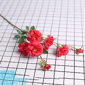 Mua Hoa Giả Hoa Lụa - HOA TRÀ NHẬT BẢN Loại 1 - 1 Cành 5 Bông