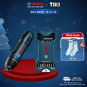 Mua Combo Máy vặn vít dùng pin Bosch GO GEN 2 (2 mũi vít) + Bộ mũi tua vít đa năng Bosch 25 món (xanh dương)