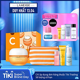 Kem dưỡng trắng da làm mờ đốm nâu LANEIGE Radian-C 50ml + Bộ sản phẩm dưỡng da kèm túi đựng mỹ phẩm LANEIGE