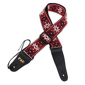 Adjustable Guitar Soft Belt Embroidered Strap for Guitar Bass Accessory