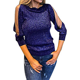 New Fashion Women Mesh Sheer T Shirt Women's Autumn Fashion Sexy Top Long-sleeved Splicing Mesh Perspective Female Blusas