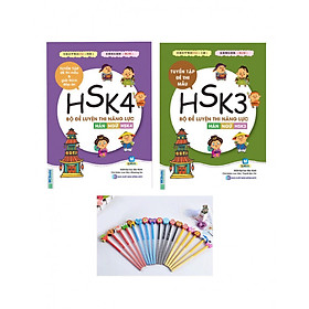 Combo Bộ Đề Luyện Thi Năng Lực Hán Ngữ HSK 4 - Tuyển Tập Đề Thi Mẫu Và Bộ Đề Luyện Thi Năng Lực Hán Ngữ HSK 3 - Tuyển Tập Đề Thi Mẫu ( tặng Kèm Bút Trì Dễ Thương )