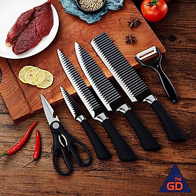 Mua Bộ dao 6 món hình sọc tiện lợi đẹp độc lạ giúp nấu ăn trở nên giản đơn- hoặc có thể làm quà tặng vào các dịp đặc biệt- FULL BOX