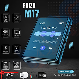 Mua Máy Nghe Nhạc MP3 Bluetooth Mini RUIZU M17  Máy Nghe Nhạc Cầm Tay Cảm Ứng Toàn Màn Hình 16GB 2.4 Inch Có Loa Tích Hợp Máy Nghe Nhạc MP3 HIFI Lossless Máy Ghi Âm Sách Điện Tử Hỗ Trợ Máy Đếm Bước Chân Máy Phát Video Bỏ Túi Nhỏ Hỗ Trợ Thẻ TF - Hàng nhập khẩu