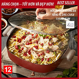 Mua Nồi lẩu điện vuông đa năng kiểu dáng Hàn Quốc 5L (DHG-C50S8) lẩu  nấu  chiên  xào  rán ...