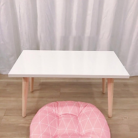 Mua Bàn trà  Bàn Cafe  Bàn ngồi bệt hình chữ nhật size 60x40cm cao cấp màu trắng chân gỗ  hiện đại  giá tốt