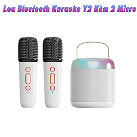 Loa bluetooth karaoke mini Vinetteam Y2 kèm 2 micro không dây hát siêu hay