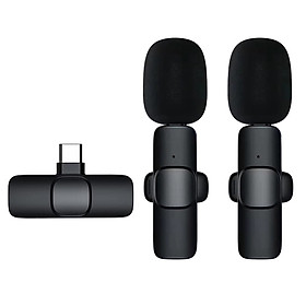 MICROPHONE KHÔNG DÂY CỔNG TYPE-C VÀ I.P K9-2 - 2 MICRO KẸP ÁO - HN