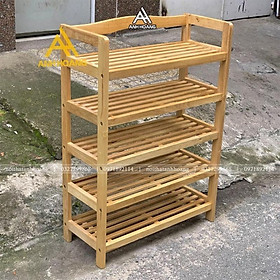 Mua KỆ ĐỂ DÉP 5 TẦNG LẮP RÁP TIỆN LỢI GỖ CAO SU TỰ NHIÊN