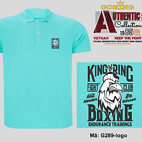 KING OF RING, mã logo.g289. Áo thun polo nam nữ, form unisex. Áo phông cổ trụ Goking, vải cá sấu 3D