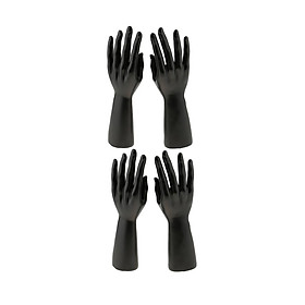 2 Pair of Male Mannequin Hand Mold for Jewelry Bracelet Gloves Display RIGHT and LEFT - Black