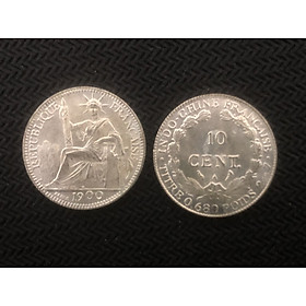 Mua Xu hoa xòe lưu niệm Indochine 10 cent năm 1900