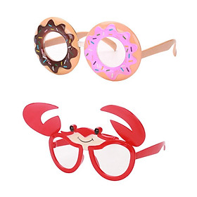 2pcs Funny Eyeglasses Costume Novelty Sunglasses Fancy Dress Props Red+Pink