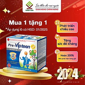 Pre-Vipteen 2 Giúp Tăng Chiều Cao,Tăng Sức Đề Kháng Cho Trẻ Từ 6 Tháng Tuổi [Combo 1 Tặng 1] Áp dụng Lô HSD Tháng 1/2025