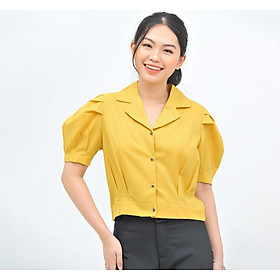 Áo kiểu nữ thời trang Eden dáng ngắn cổ danton. Kiểu dáng thời trang. Chất liệu mềm mại, không nhăn - ASM111